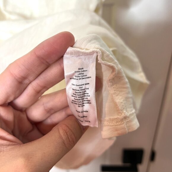 Talbots Cream Crochet Panel Crew Neck Short Sleeve Blouse Plus Size 2X - Picture 4 of 5